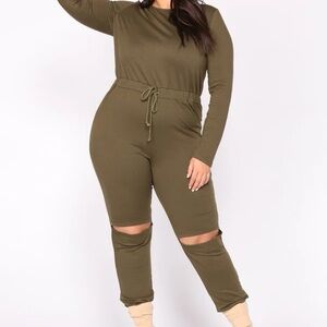 Olive Green Women's Jumpsuit